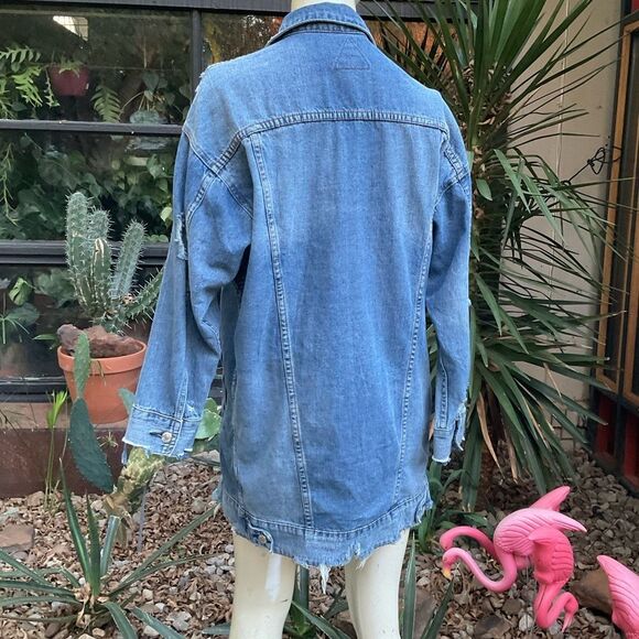 Distressed Denim Jacket Small/Medium - Picture 2 of 12